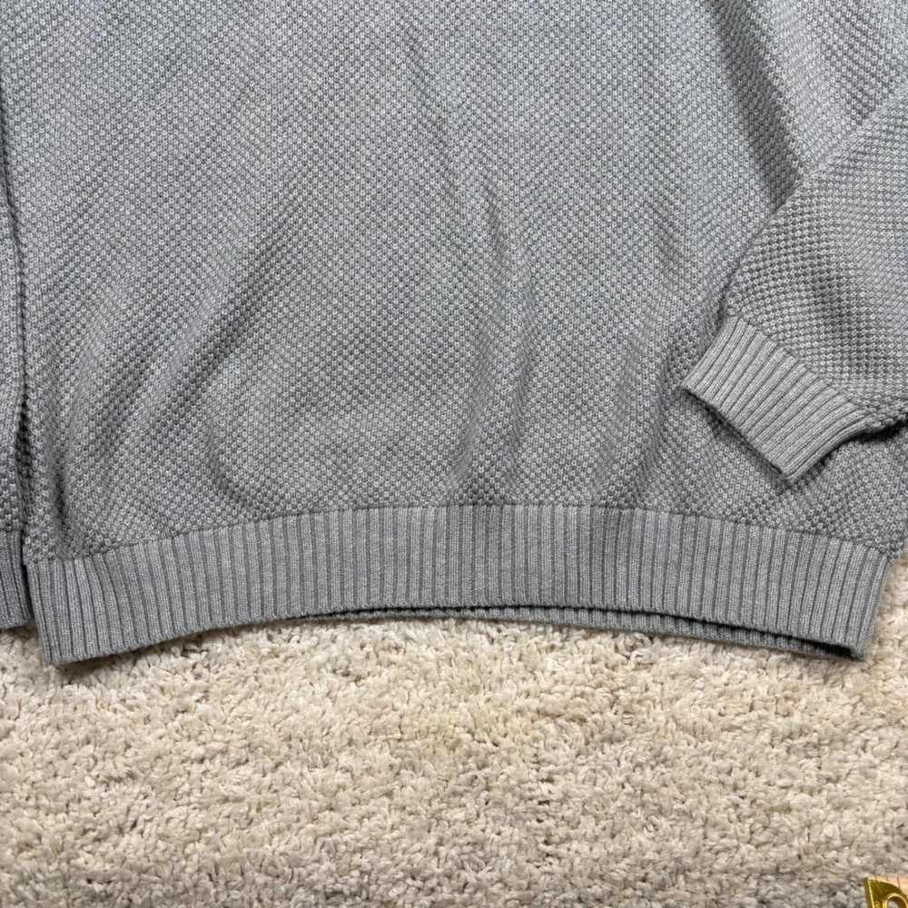 IZOD Mens Gray‎ Textured Button Mock Neck Long Sleeve Sweater XXL T T G